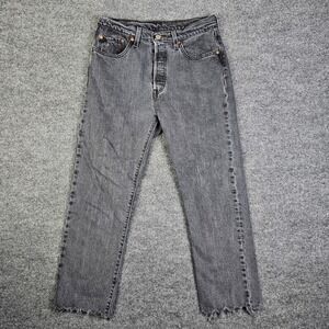 Levi's 501 Original Cropped Jeans Women 28 Straight High Rise Button Fly Raw Hem